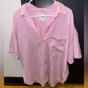 Abercrombie & Fitch Oversized Short Sleeve Button Down